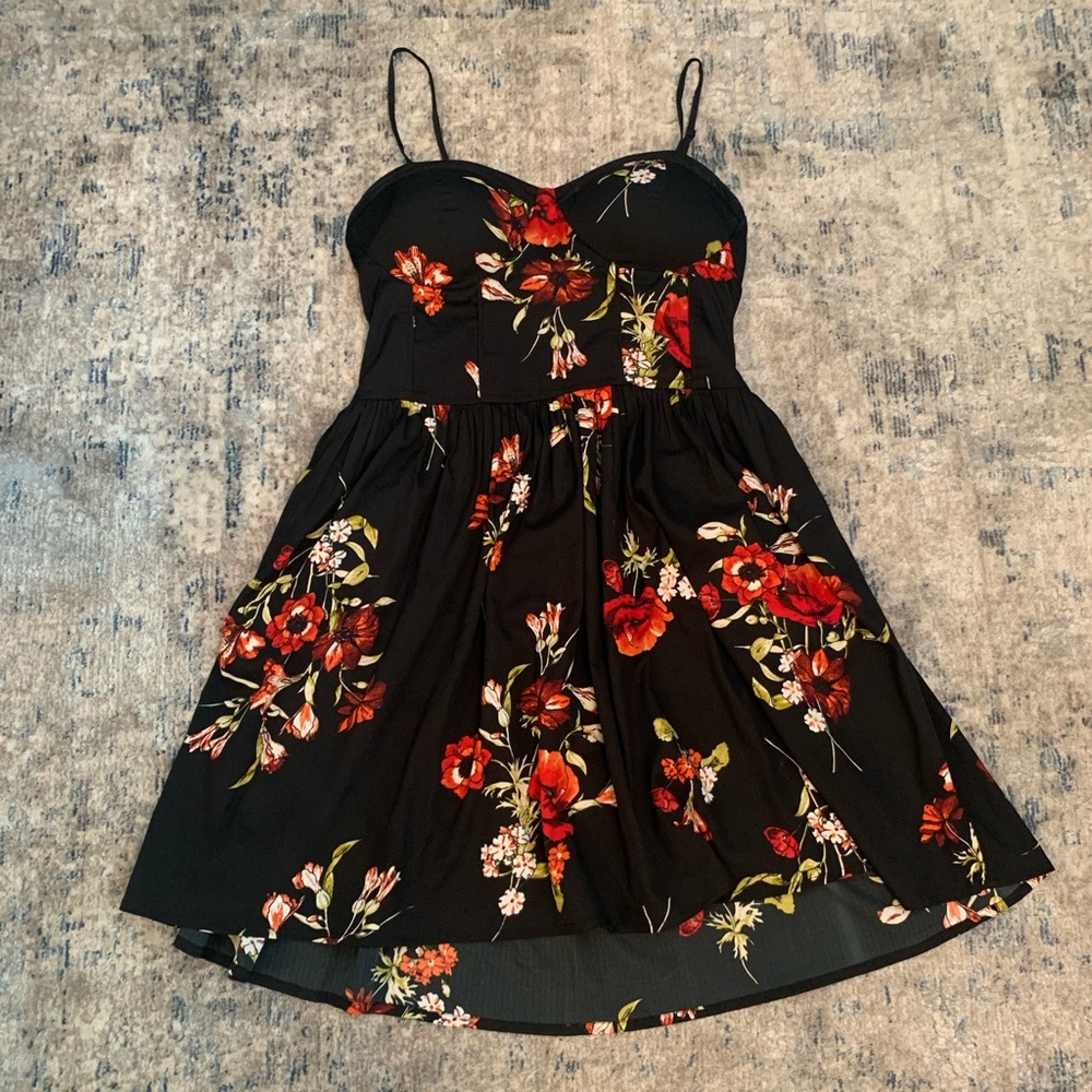 Black floral dress